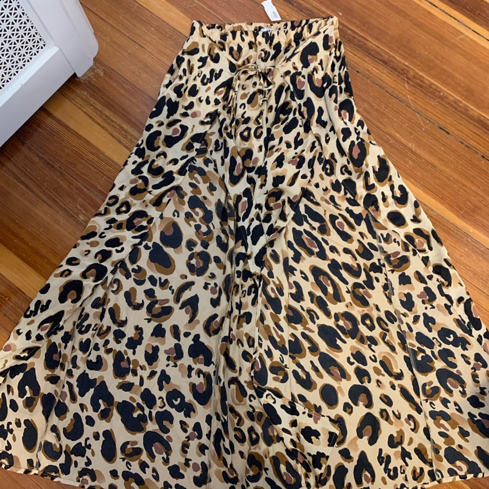Silk cheetah pants to skirt NWT